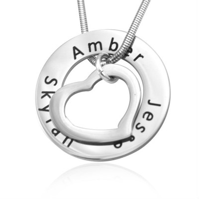 Personalised Necklaces - Heart Washer Necklace
