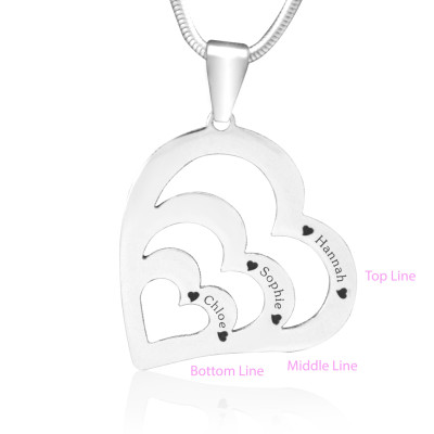 Personalised Necklaces - Hearts of Love Necklace