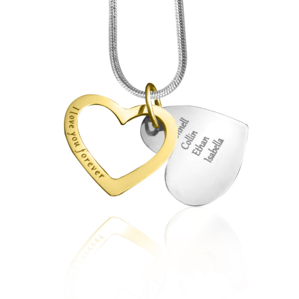 Personalised Necklaces - Love Forever Necklace Two Tone