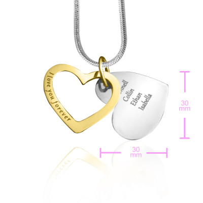 Personalised Necklaces - Love Forever Necklace Two Tone