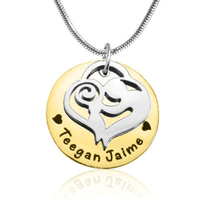 Personalised Necklaces - Mothers Disc Single Necklace Two Tone