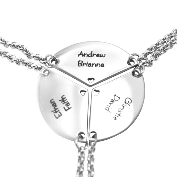 Personalised Necklaces - Meet at the Heart Triple Three Necklaces