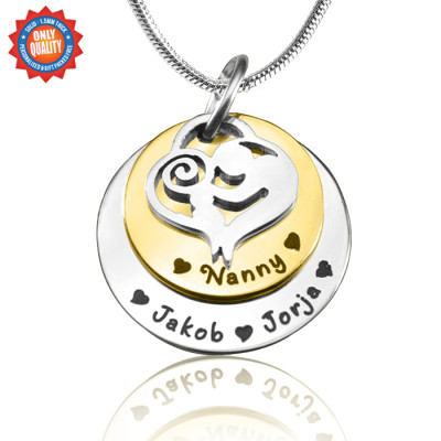 Personalised Necklaces - Mothers Disc Double Necklace Two Tone