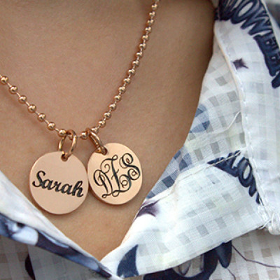 Personalised Necklaces - Monogram Initial Disc Necklace
