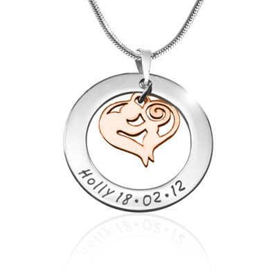 Personalised Necklaces - Mothers Love Necklace Two Tone Mother