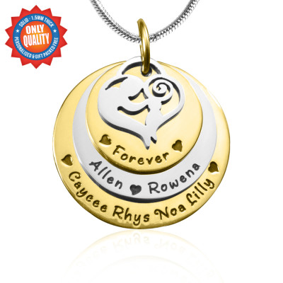 Personalised Necklaces - Mothers Disc Triple Necklace TWO TONE