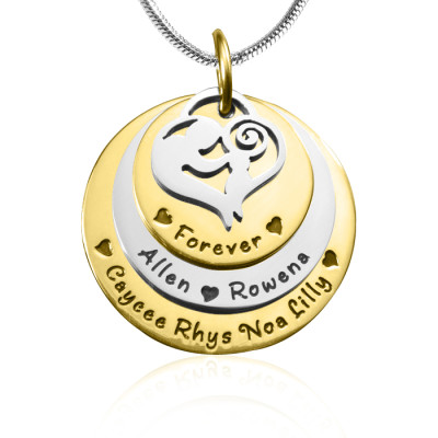 Personalised Necklaces - Mothers Disc Triple Necklace TWO TONE