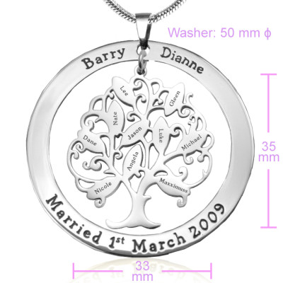 Personalised Necklaces - Tree of My Life Washer Necklace