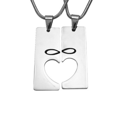 Personalised Necklaces - Bar of Hearts Two Necklaces