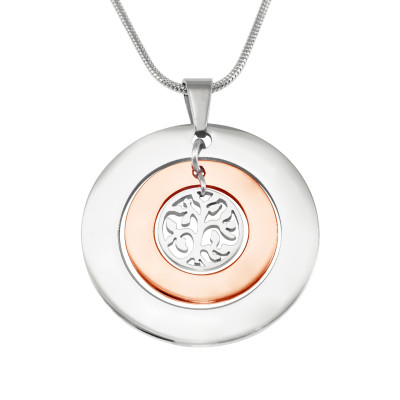 Personalised Necklaces - Circles of Love Necklace Tree TWO TONE
