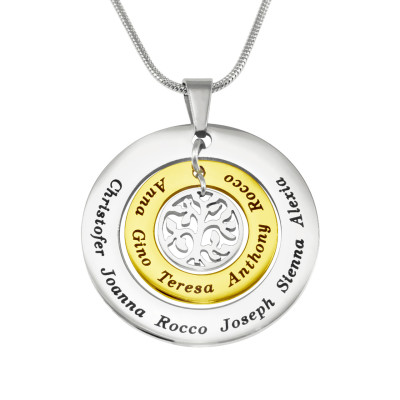 Personalised Necklaces - Circles of Love Necklace Tree TWO TONE