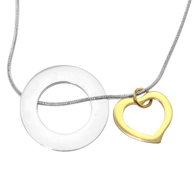 Personalised Necklaces - Heart Washer Necklace TWO TONE