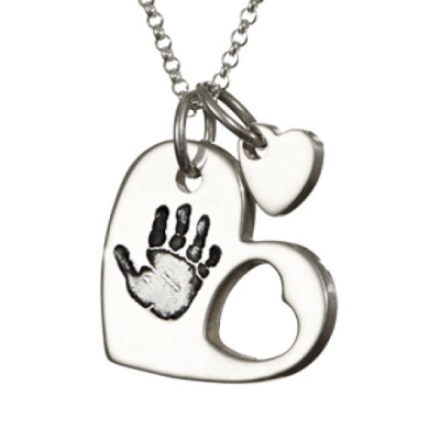 Personalised Necklaces - Cut Out Heart Handprint Necklace