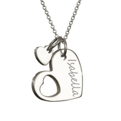 Personalised Necklaces - Cut Out Heart Handprint Necklace