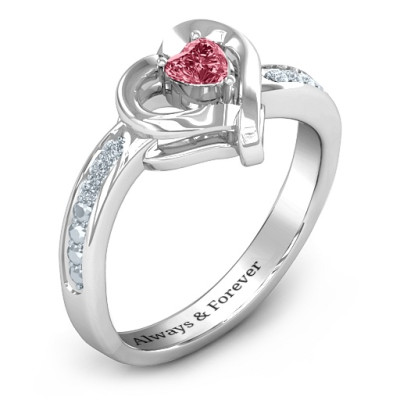 Falling For You Accented Heart Ring