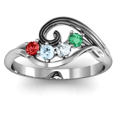 3 Stone Swirl Ring