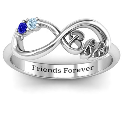 BFF Friendship Infinity Ring with 2 Stones