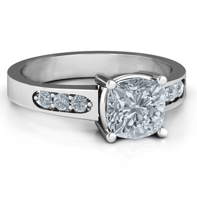 Cushion Cut Solitaire with Accents Ring
