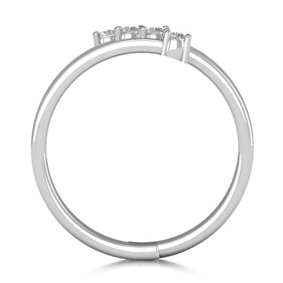 Diagonal Dazzle Ring With 4-5 Gemstones
