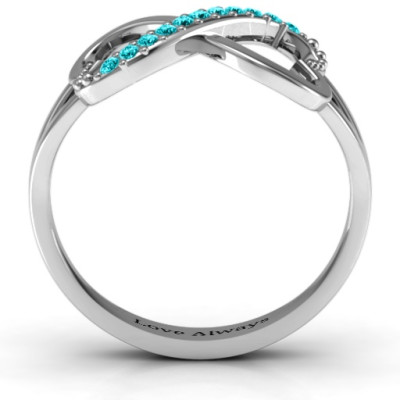 Double Heart Infinity Ring with Accents