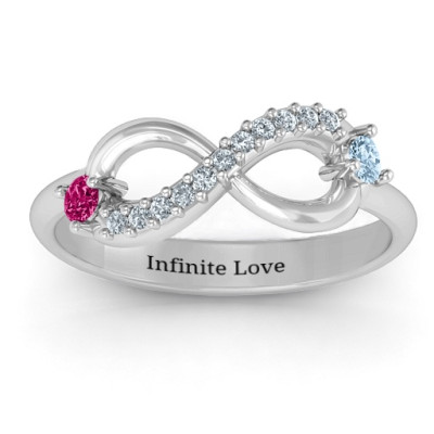 Double Stone Infinity Accent Ring