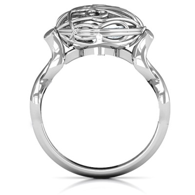 EncasedLove Caged Hearts Ring with Infinity Band