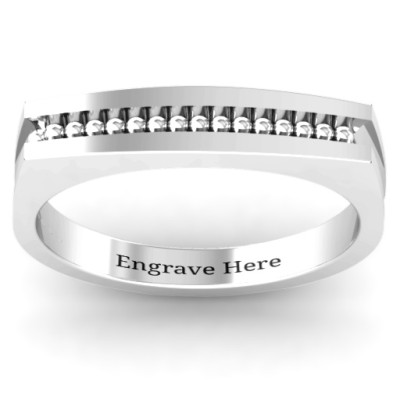 Fissure Beaded Groove Womens Ring