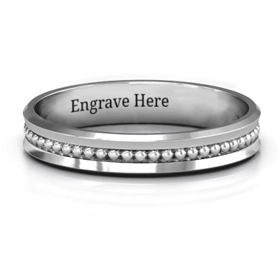 Forge Beaded Groove Bevelled Womens Ring