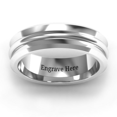 Forge Bevelled and Banded Mens Ring