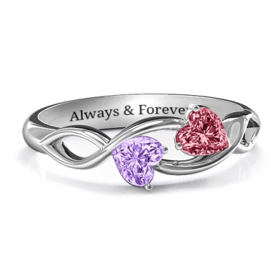 Heavenly Hearts Ring with Heart Gemstones