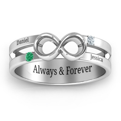 Mens Accented Infinity Ring