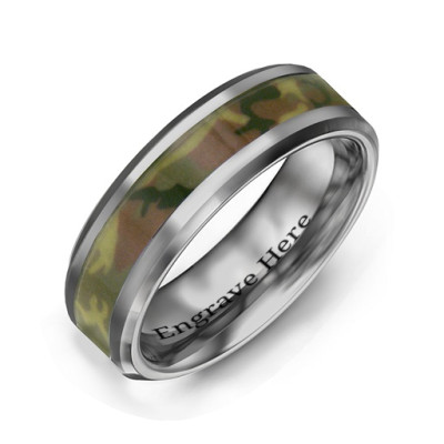 Mens Camouflage Tungsten Ring