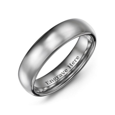 Mens Polished Tungsten Dome 6mm Ring