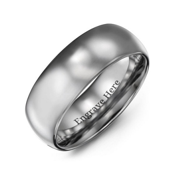 Mens Polished Tungsten Dome mm Ring