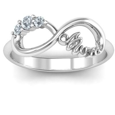 Mums Infinite Love with Stones Ring