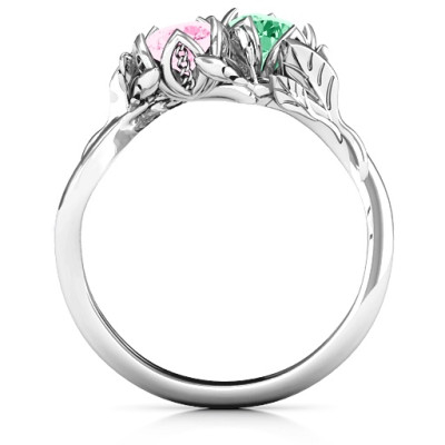 Be-leafLove Double Gemstone Floral Ring