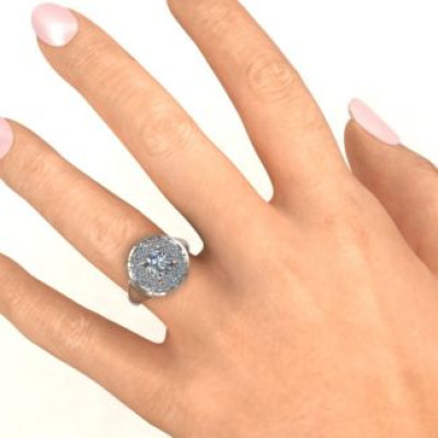 Double Halo Fountain Ring