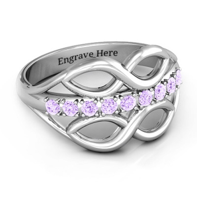 Double Infinity Ring with Accents