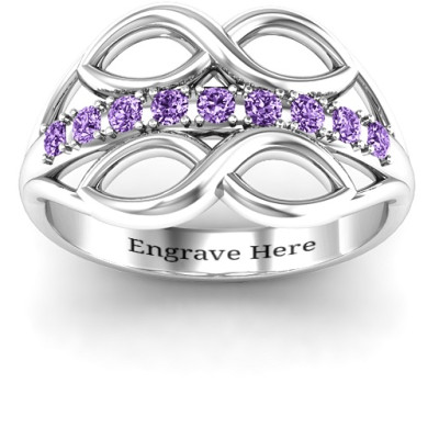 Double Infinity Ring with Accents