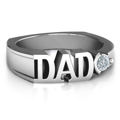 Greatest Dad Birthstone Mens Ring with Peridot (Simulated) Stone