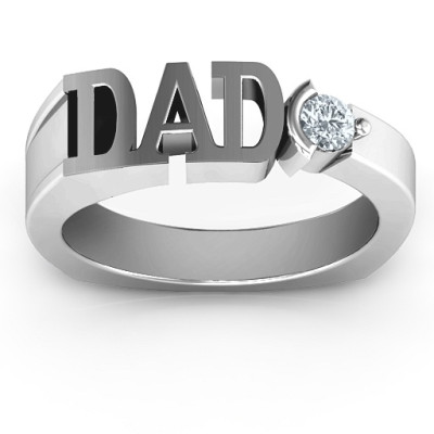 Greatest Dad Birthstone Mens Ring with Peridot (Simulated) Stone
