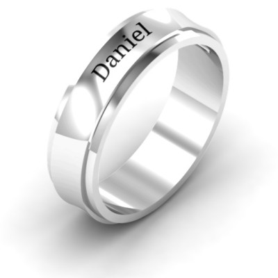 Menelaus Bevelled Concave Mens Ring