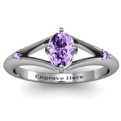 Oval Split Shank Accent Ring