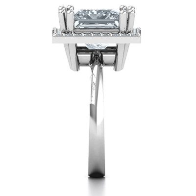 Princess Cut Cocktail Ring with Halo