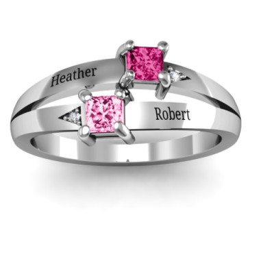 Princess Stone and Accent Ring
