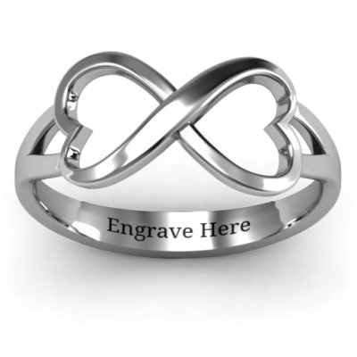 Simple Double Heart Infinity Ring