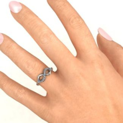Three Stone Infinity Ring with Accents