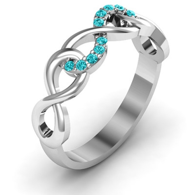 Triple Entwined Infinity Ring with Accents