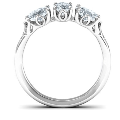 Triple Oval Stone Engagement Ring