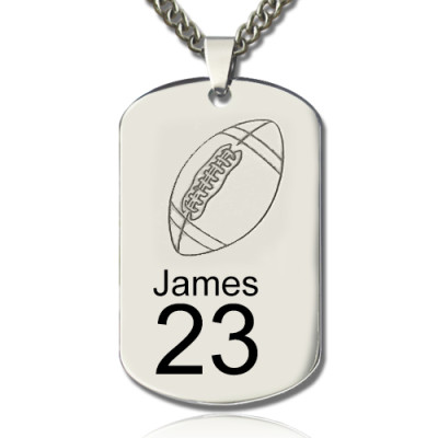 Name Necklace - Mans Dog Tag Rugby